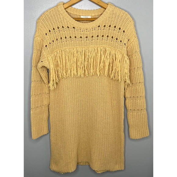 TULAROSA Posey Natural Knit Fringe Sweater Dress - Picture 2 of 5